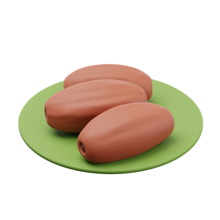 Dates Plate  3D Icon