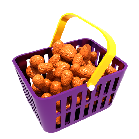 Dates Shopping Basket  3D Illustration