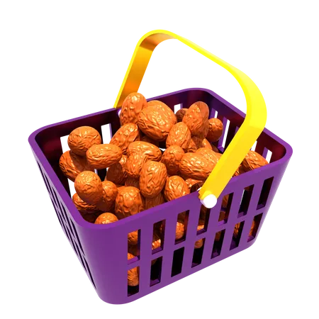 Dates Shopping Basket  3D Illustration