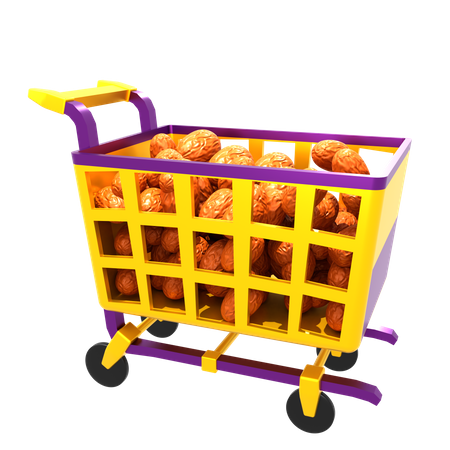 Dates Shopping Cart  3D Illustration