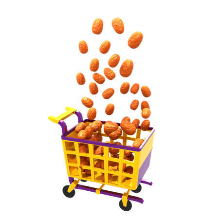 Dates Shopping Cart  3D Illustration