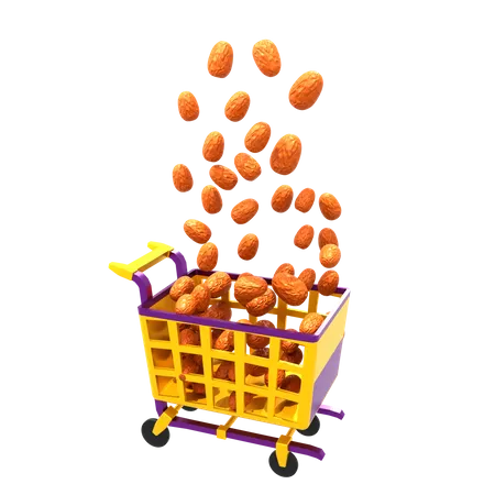 Dates Shopping Cart  3D Illustration