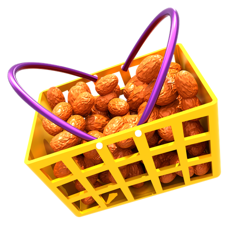 Dates Shopping Cart  3D Illustration