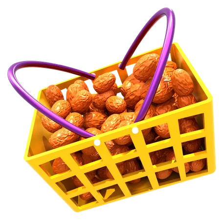 Dates Shopping Cart  3D Illustration