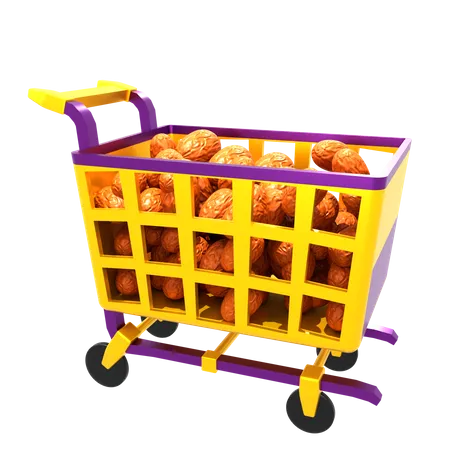 Dates Shopping Cart  3D Illustration