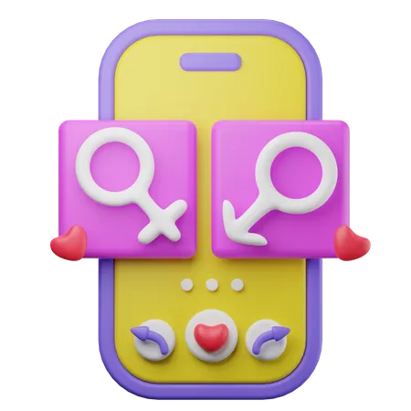 Dating App  3D Icon