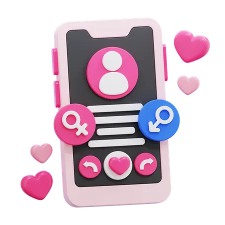 Dating App  3D Icon