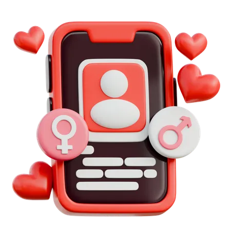 Dating App  3D Icon