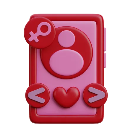 出会い系アプリ  3D Icon