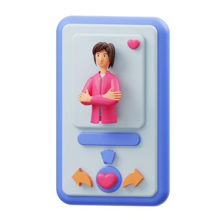 Dating Application  3D Illustration