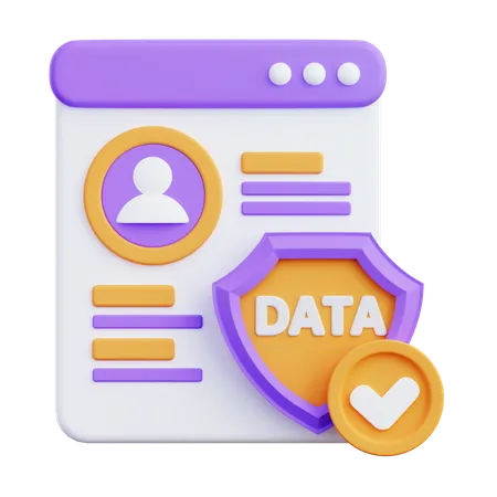 Datos personales seguros  3D Icon