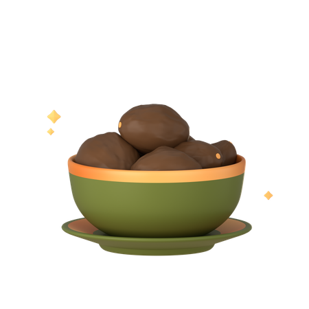 Datteln Obstschale  3D Icon
