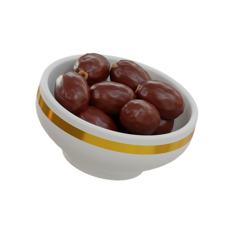 Datteln Obstschale  3D Icon