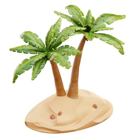 Désert de palmiers dattiers  3D Illustration