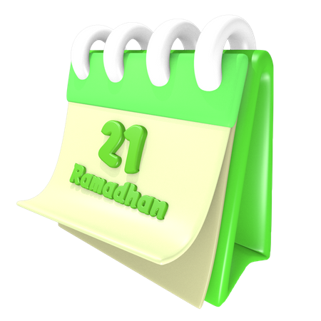 Datum des Ramadan-Kalenders 21  3D Icon