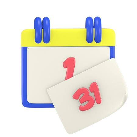 Datum Neujahr  3D Icon