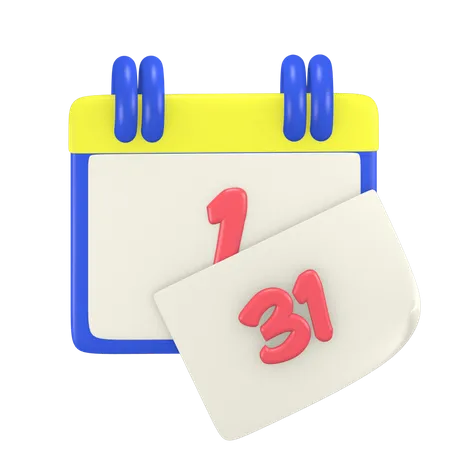 Datum Neujahr  3D Icon