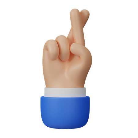 Gekreuzte Finger  3D Illustration