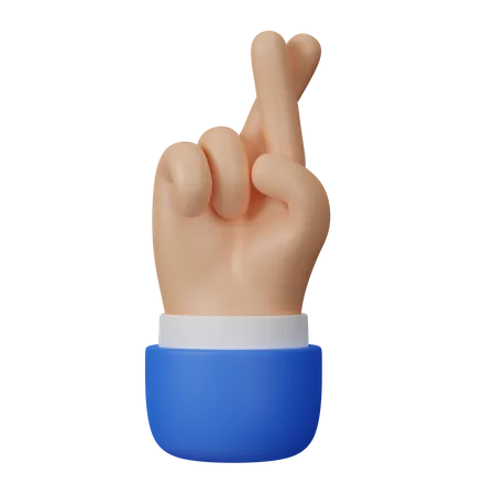 Gekreuzte Finger  3D Illustration