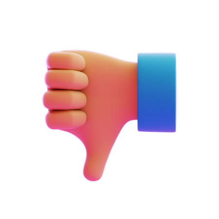 Daumen nach unten Handbewegung  3D Icon
