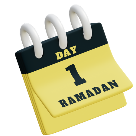 Day 1 Ramadan calendar  3D Illustration