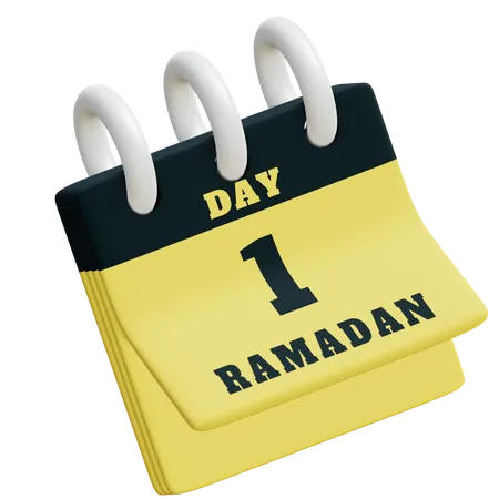 Day 1 Ramadan calendar  3D Illustration