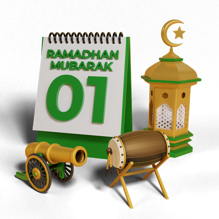 Day 1 Ramadhan  3D Icon