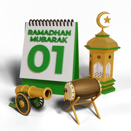 Day 1 Ramadhan  3D Icon