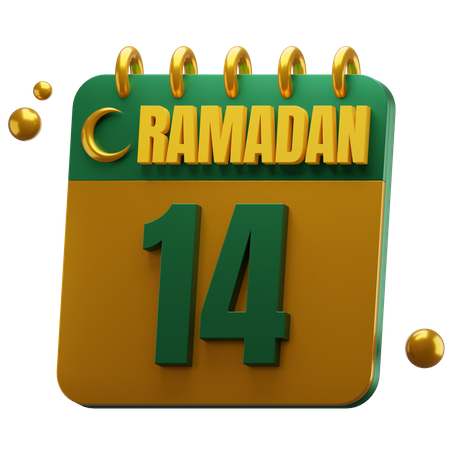 Day 14 Ramadan  3D Icon