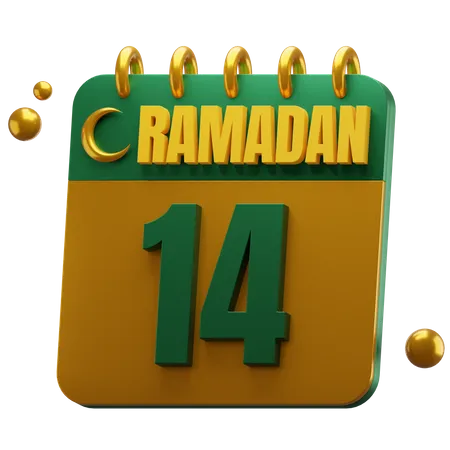 Day 14 Ramadan  3D Icon