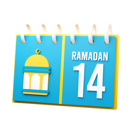Day 14 Ramadan Calendar  3D Illustration