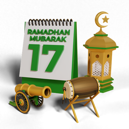 Day 17 Ramadhan  3D Icon