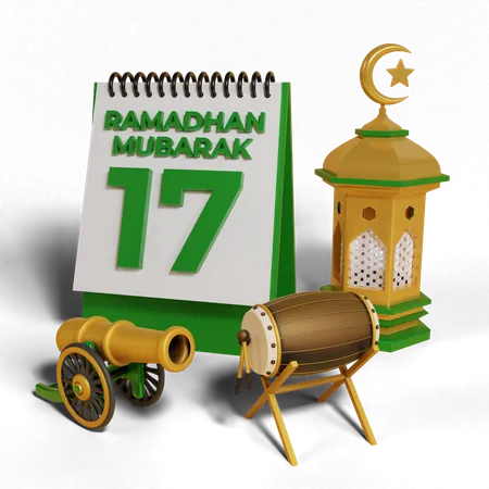 Day 17 Ramadhan  3D Icon