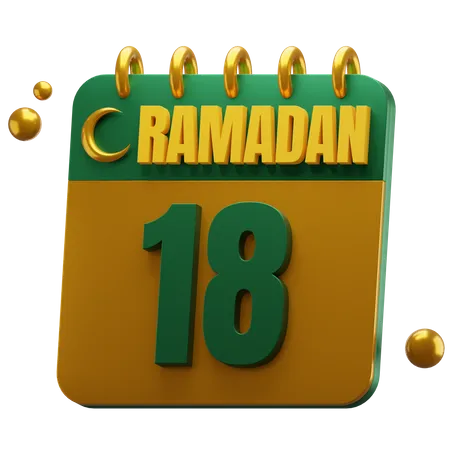 Day 18 Ramadan  3D Icon