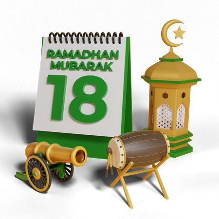 Day 18 Ramadhan  3D Icon