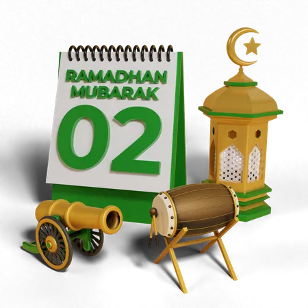 Day 2 Ramadhan  3D Icon