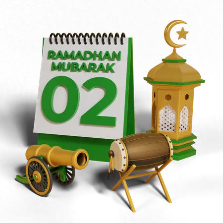 Day 2 Ramadhan 3D Icon
