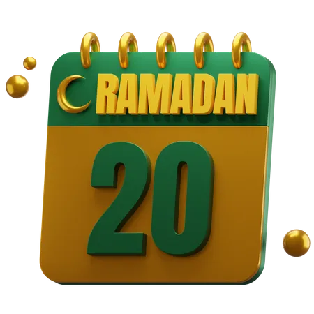 Day 20 Ramadan  3D Icon