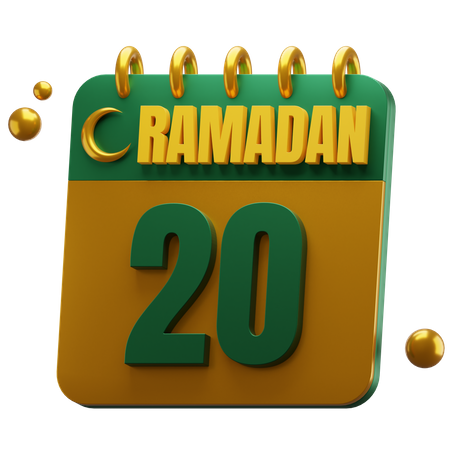 Day 20 Ramadan  3D Icon