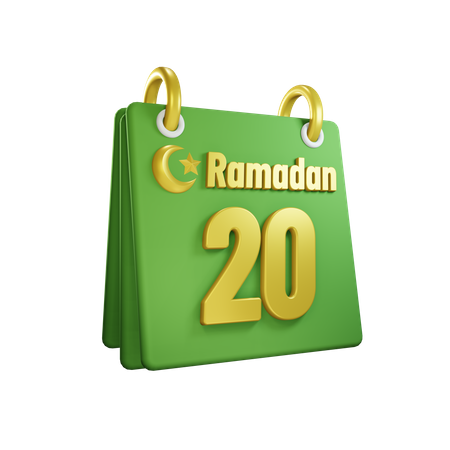 Day 20 Ramadan Calendar  3D Illustration