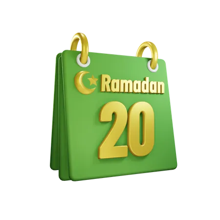 Day 20 Ramadan Calendar  3D Illustration