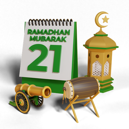 Day 21 Ramadhan  3D Icon