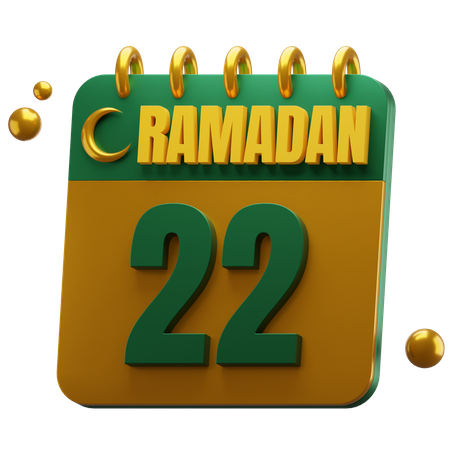 Day 22 Ramadan  3D Icon