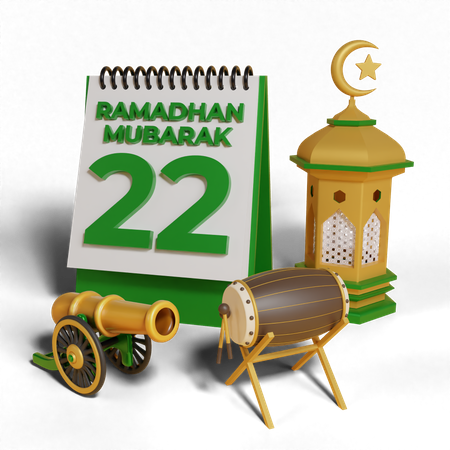 Day 22 Ramadhan  3D Icon