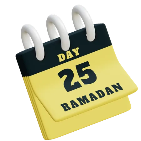 Day 25 Ramadan calendar  3D Illustration