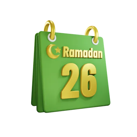 3 D Icon Rendering Of Islamic Ramadan Day Calendar 3D Illustration