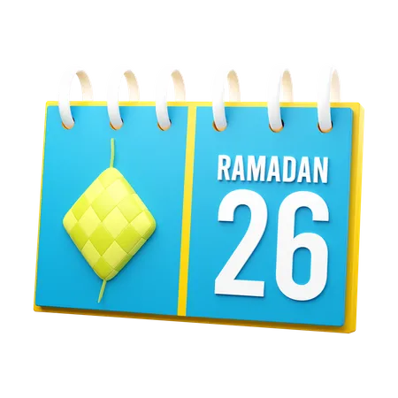 Day 26 Ramadan Calendar  3D Illustration