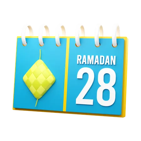 Day 28 Ramadan Calendar  3D Illustration