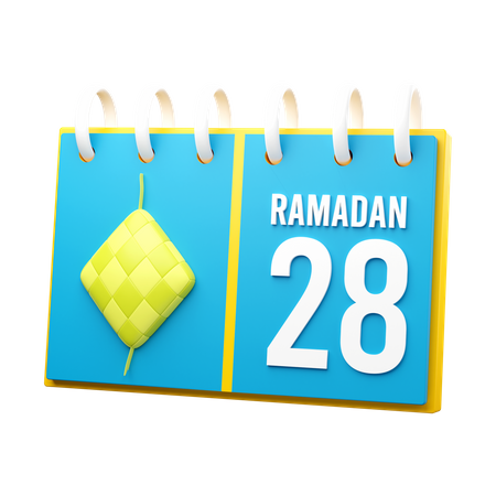 Day 28 Ramadan Calendar 3D Illustration
