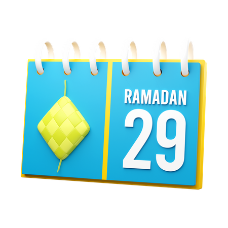 Day 29 Ramadan Calendar  3D Illustration